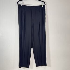 Vince Trouser Pants Women Size M Black High Rise Pleated Straight Leg Minimalist
